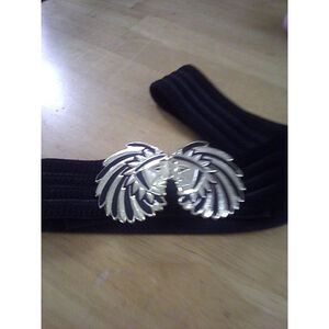 Black And Gold Stretch Indian Latch Waist Belt 38" Stretch